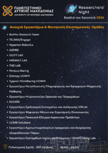 Πρόγραμμα Βραδιά Ερευνητή 2026 1
